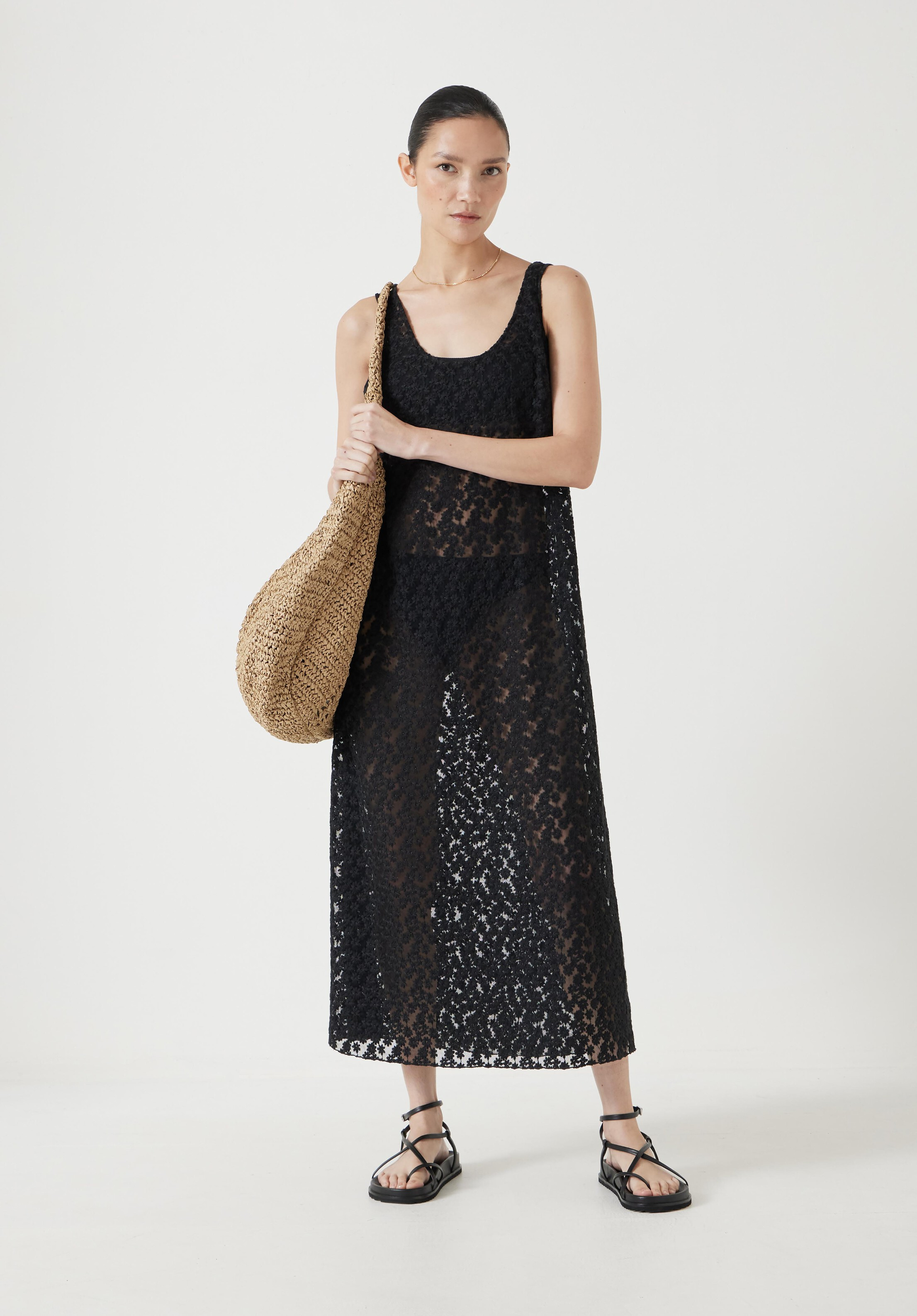 Embroidered Sleeveless Floral Dress | Hush UK