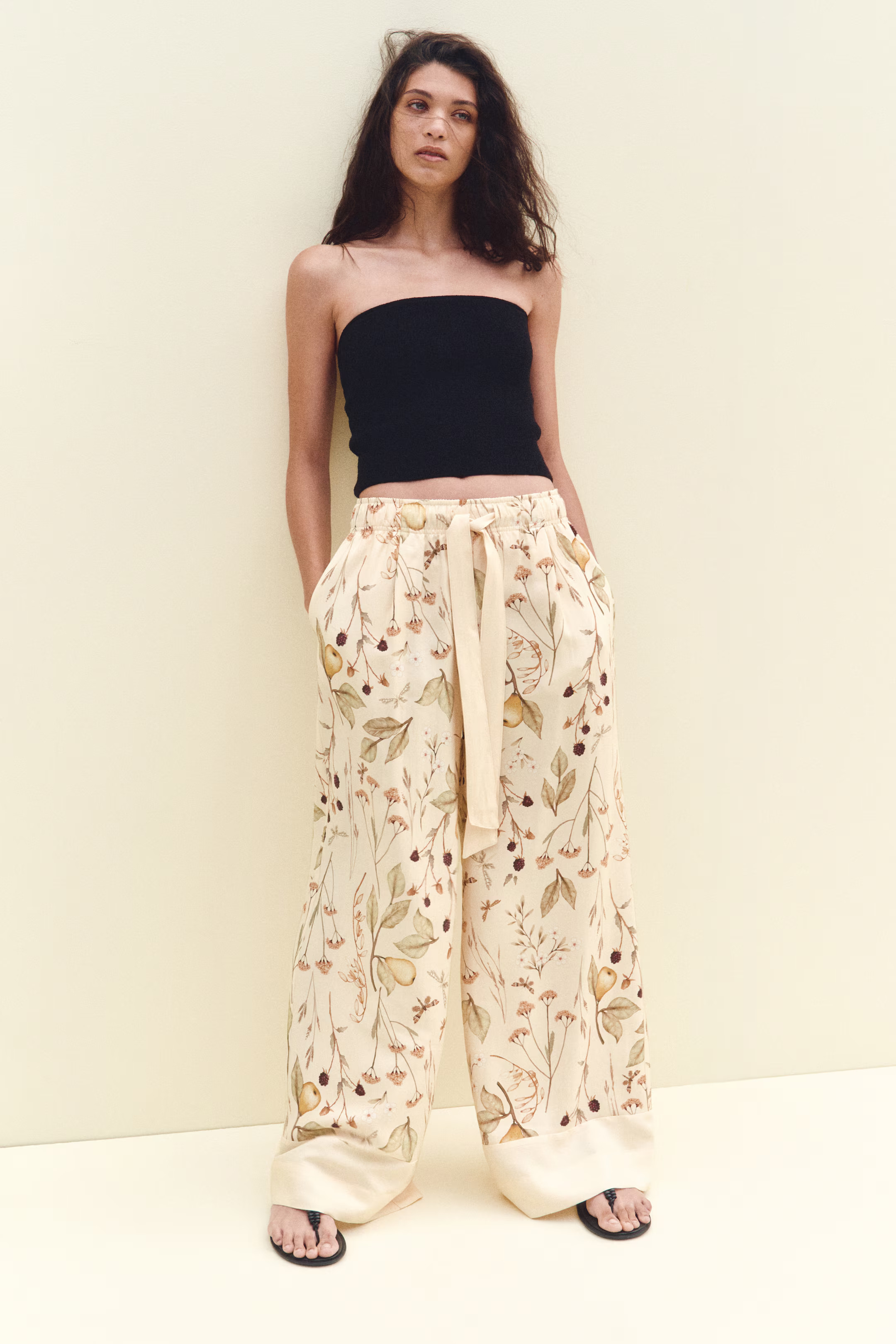 Wide-Leg Pants with Tie Belt | H&M (US + CA)