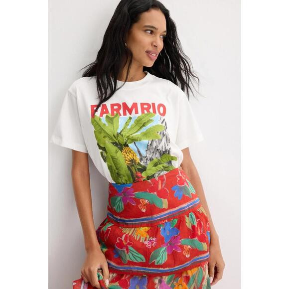FARM Rio Off-White From Brasil To The World Relaxed T-Shirt Size XS Minor stain | Poshmark