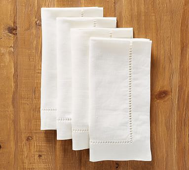 Linen Hemstitch Napkin | Pottery Barn (US)