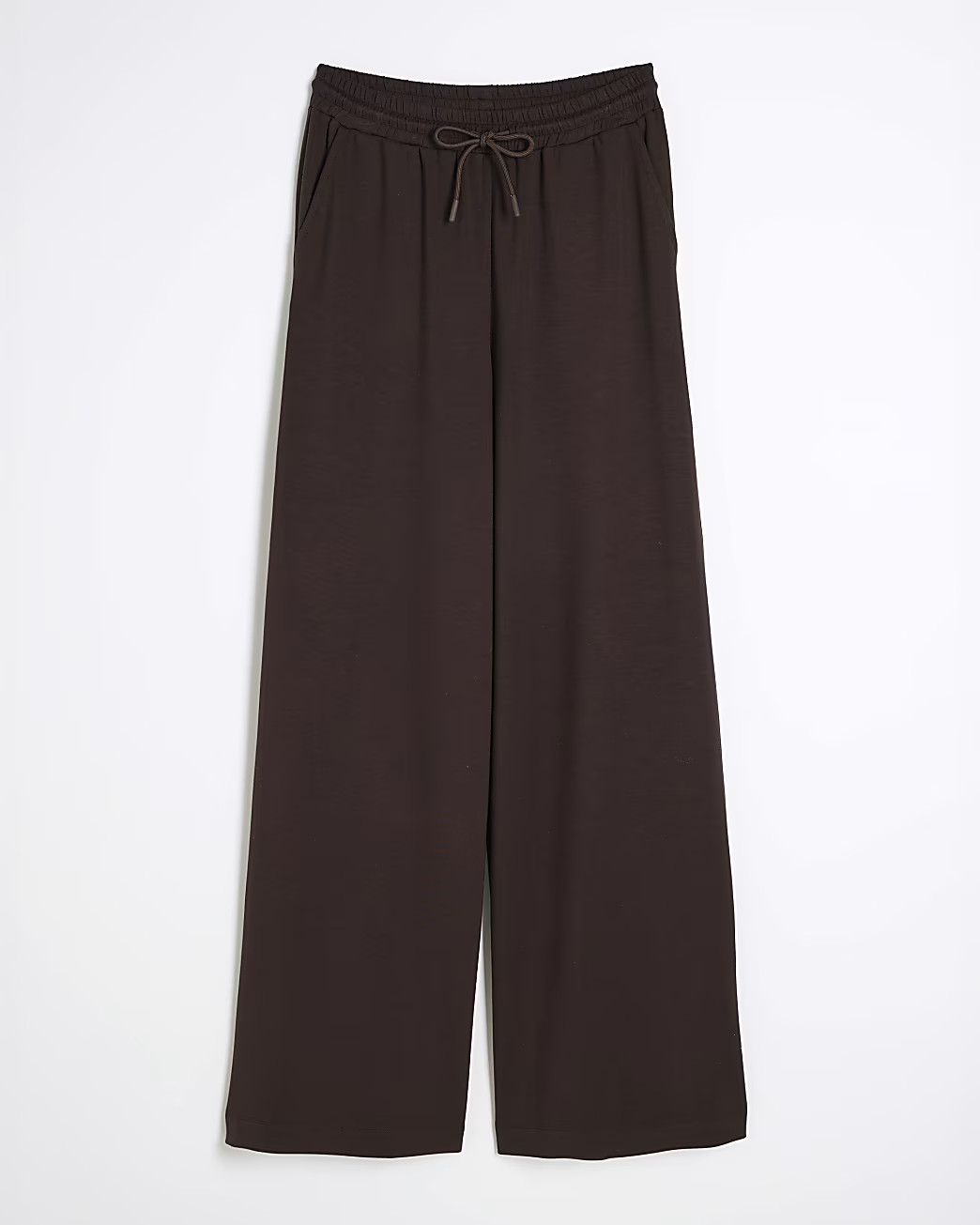 Brown High Waisted Premium Wide Leg Joggers | River Island UK & IE