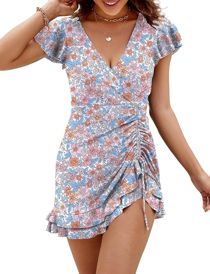 Blooming Jelly Women's Tummy Control Swimsuits One Piece Bathing Suit Plus Size Swim Dress Modest... | Amazon (US)