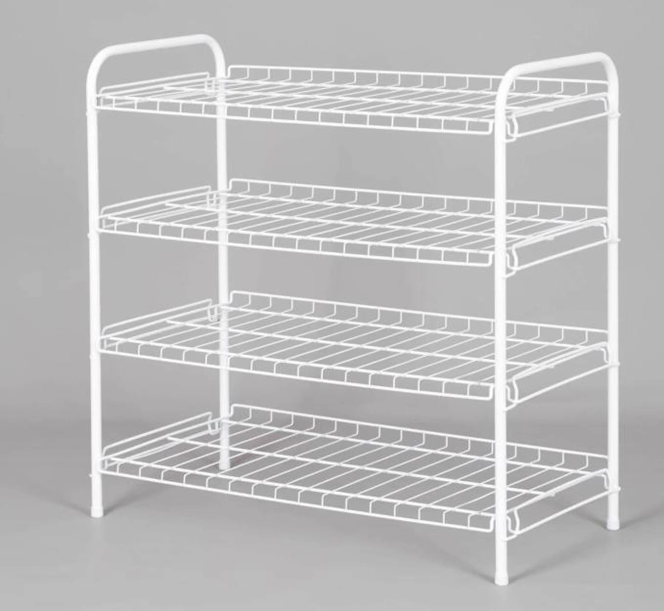 Mainstays 4-Tier Steel Wire Shoe Organizer, Holds up to 12 Pairs, Arctic White | Walmart (US)