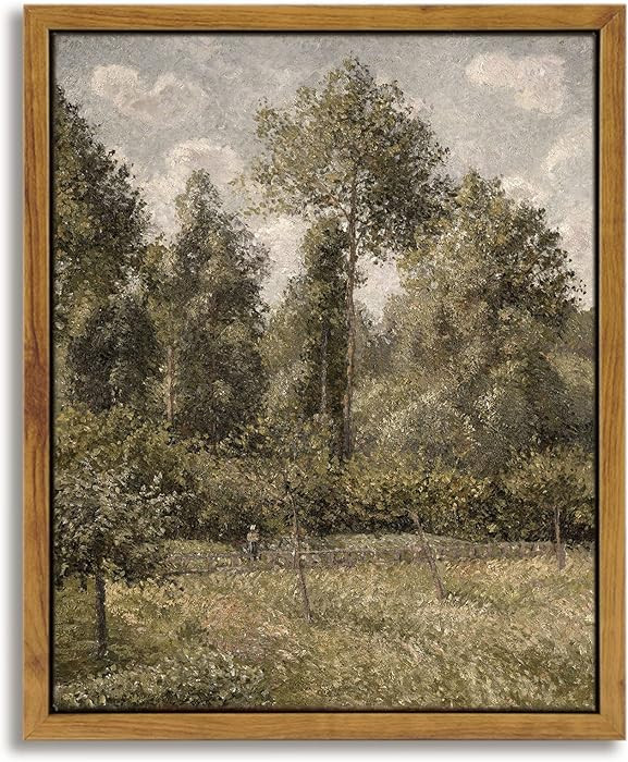 InSimSea Framed Canvas Prints Art Vintage Decor, Home Decor Poplars in Garden Classical Oil Paint... | Amazon (US)