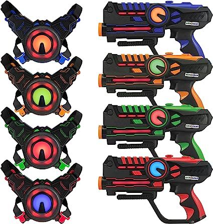 ArmoGear Laser Tag – Laser Tag Guns with Vests Set of 4 – Multi Player Lazer Tag Set for Kids... | Amazon (US)