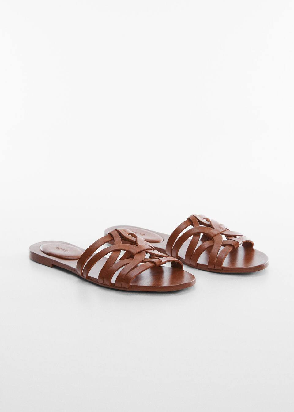 Leather straps sandals | MANGO (UK)
