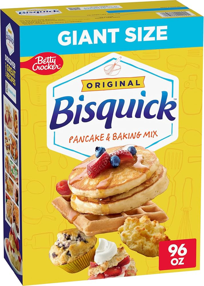 Betty Crocker Bisquick Pancake and Baking Mix, Original, Makes About 145 Pancakes, Giant Size, 96... | Amazon (US)