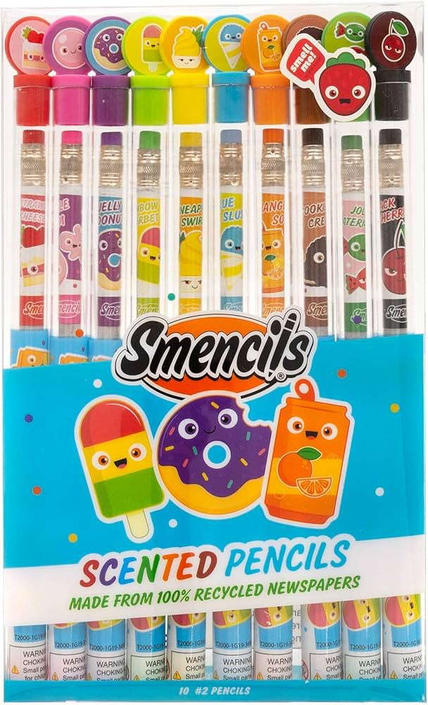 Smencils - Patented Gourmet Scented Graphite HB #2 Pencils Made from Recycled Newspapers, 10 Coun... | Amazon (US)