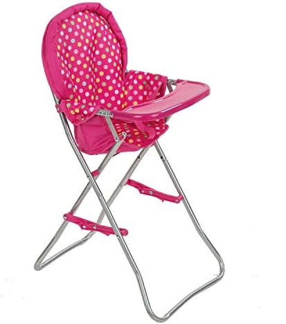 fash n kolor Baby Doll High Chair, Fits 18 inch Baby Dolls, Pink Color Toys High Chair for Dolls | Amazon (US)