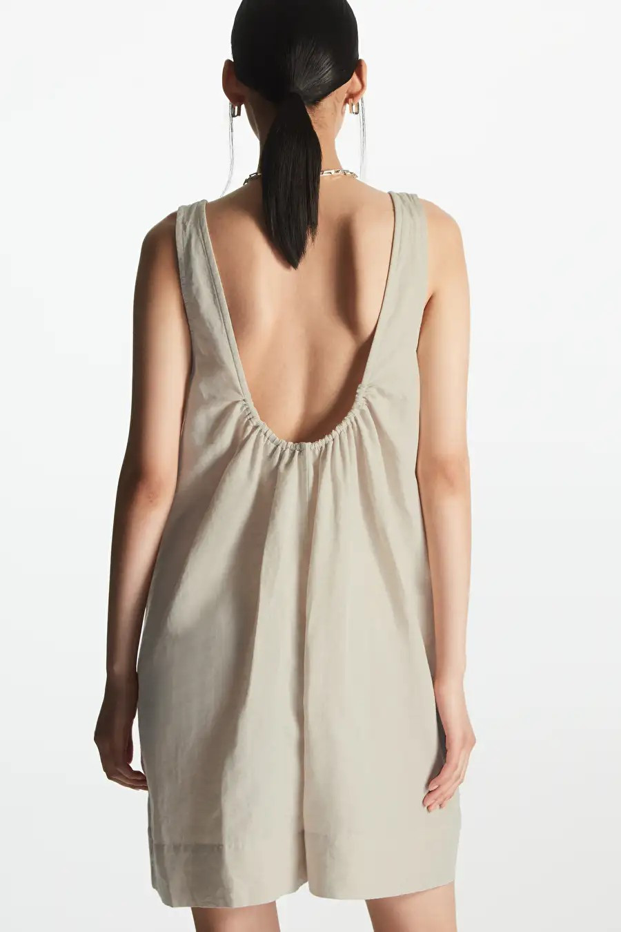 RELAXED-FIT LINEN-BLEND PLAYSUIT - BEIGE - COS | COS UK