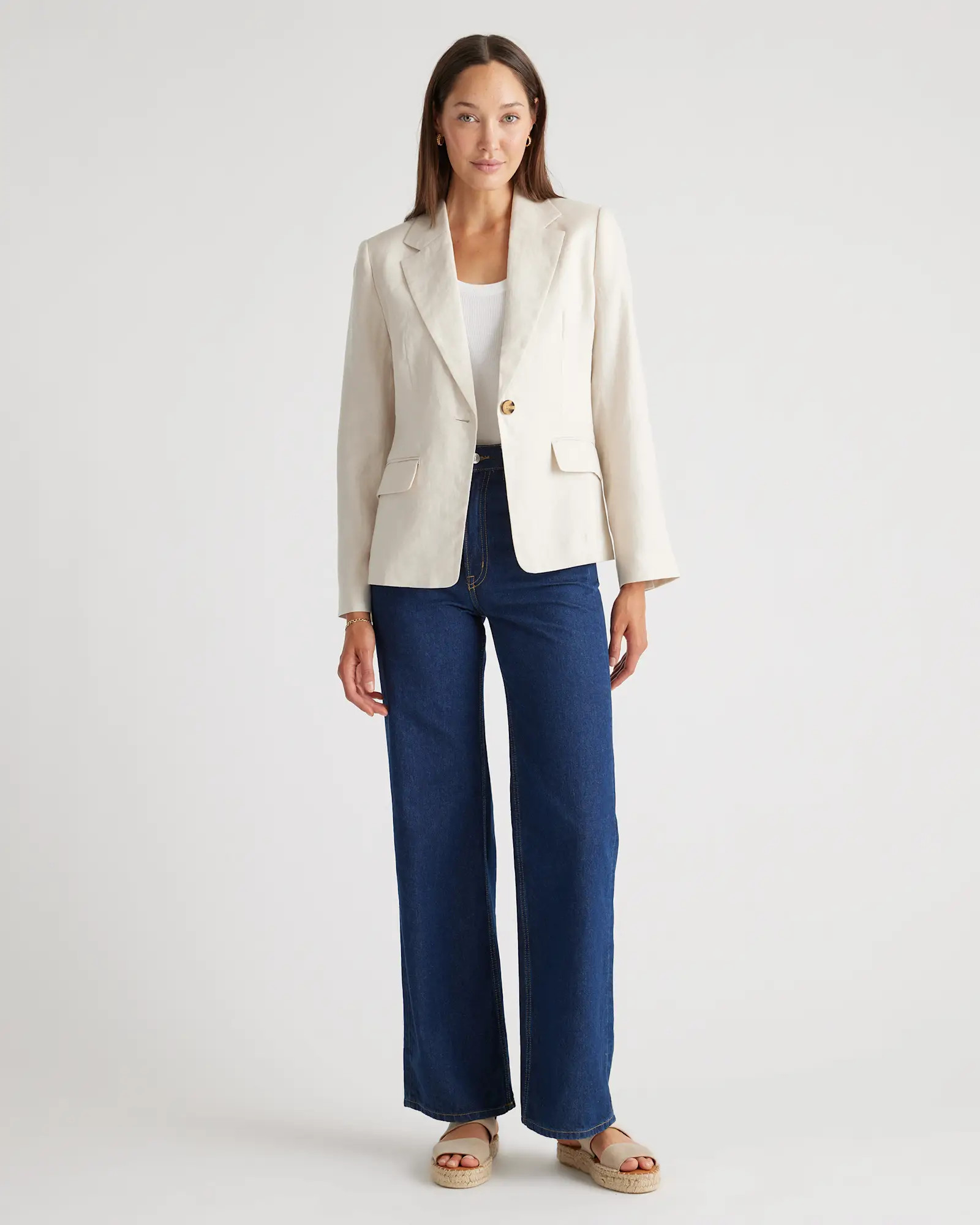 100% European Linen Structured Blazer | Quince