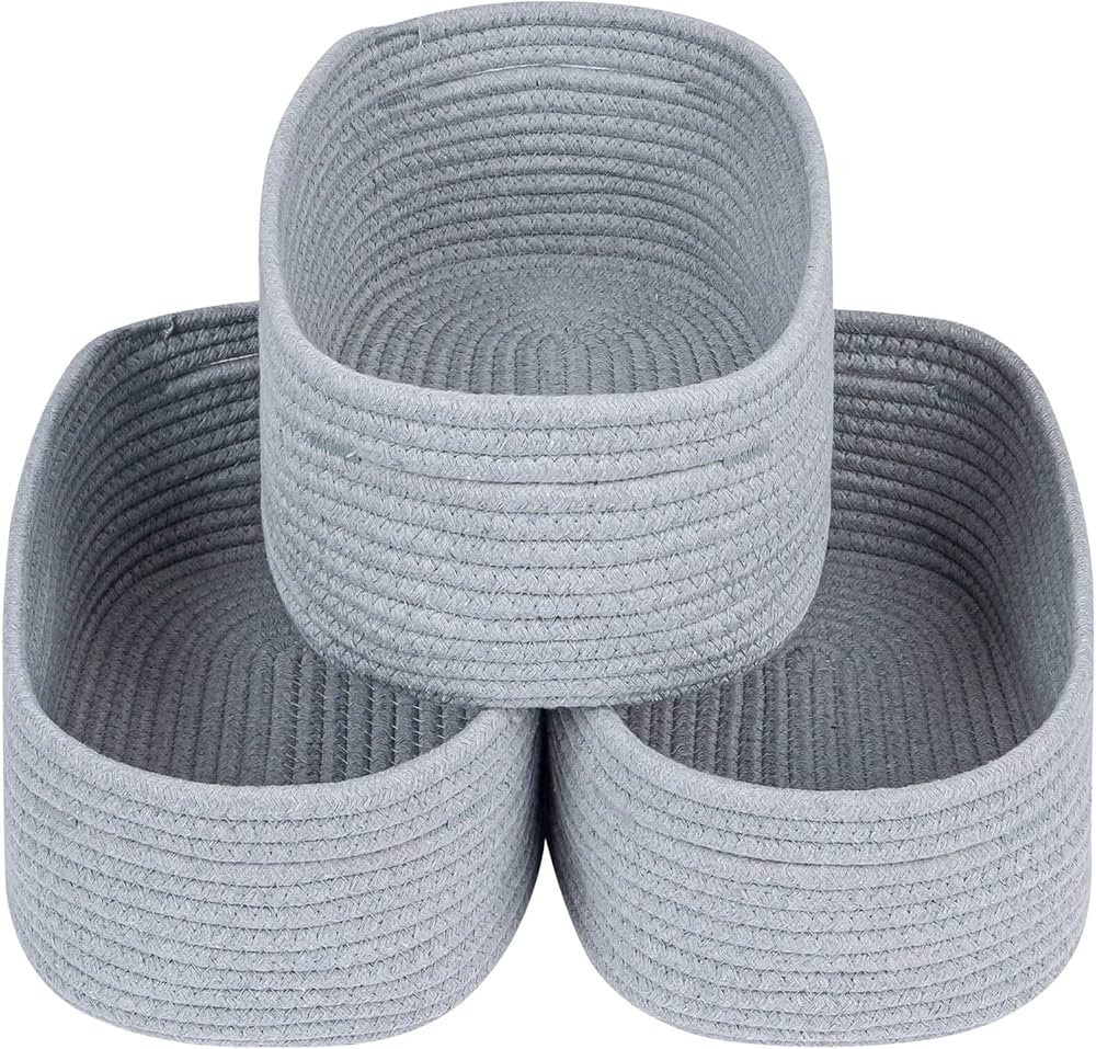 CubesLand Woven Baskets for Storage, Closet Storage Basket Bins for Shelves, Rope Baskets for Org... | Amazon (US)