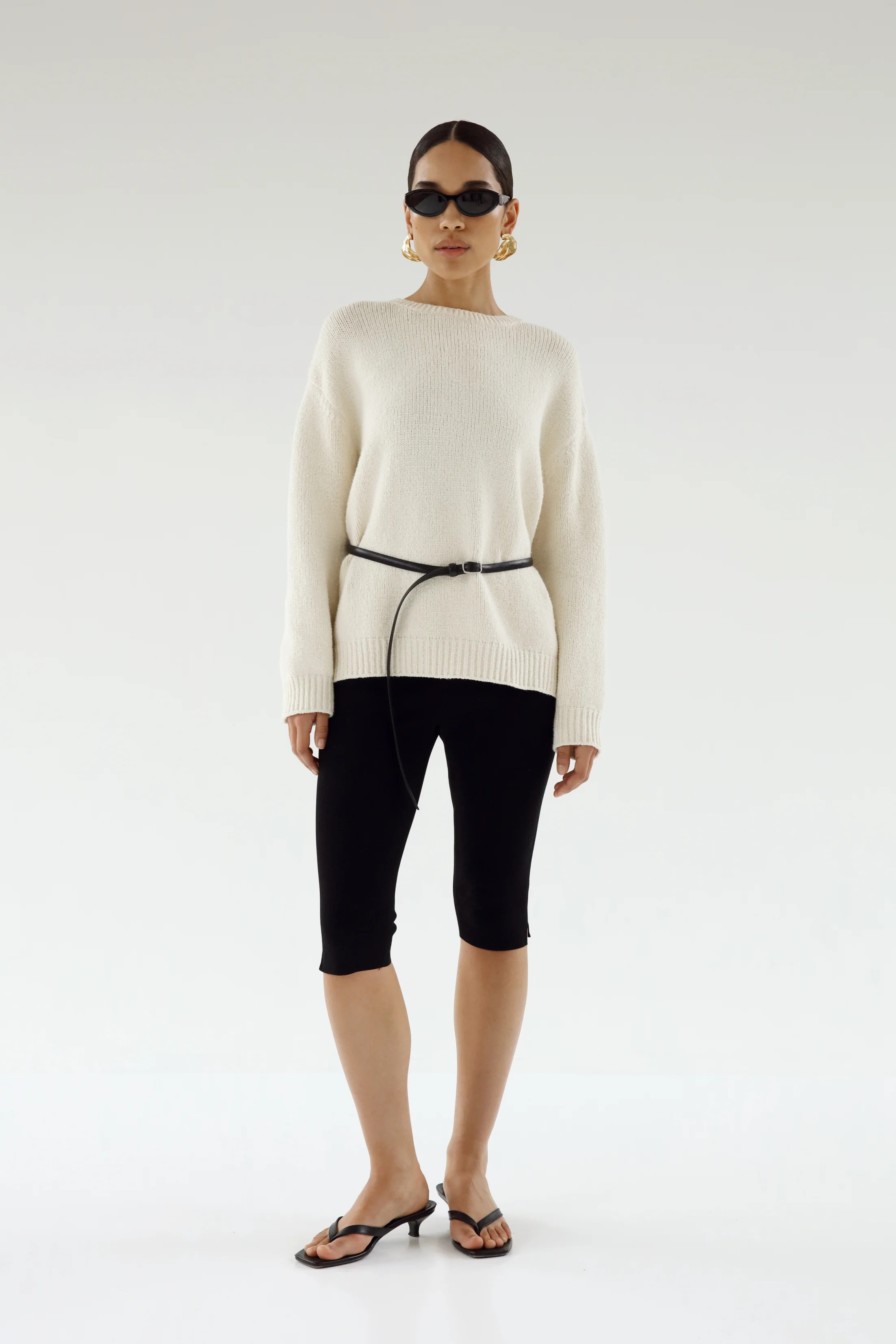Flor Crewneck Sweater, shell | Almada Label