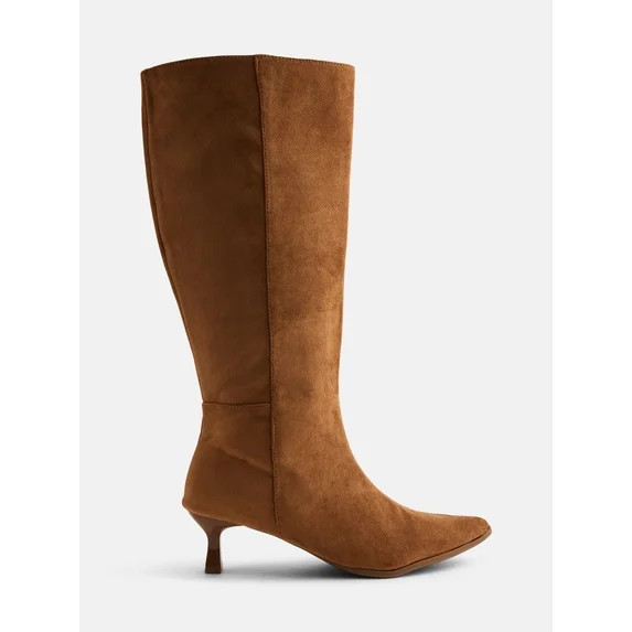 No Boundaries Women’s Kitten Heel Tall Boots | Walmart (US)