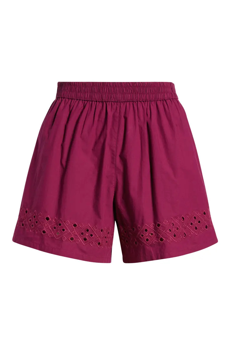 Embroidered Poplin Shorts (Women) | Nordstrom | Nordstrom