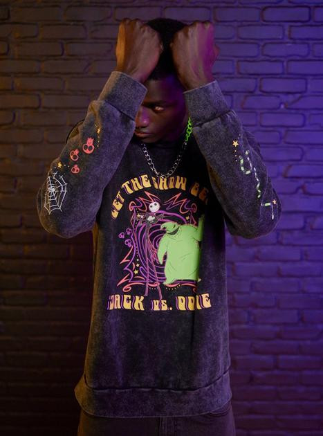 Our Universe The Nightmare Before Christmas Oogie Boogie VS. Jack Dark Wash Sweatshirt | Hot Topic