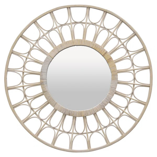 Oleana Rattan Eclectic Wall Mirror | Wayfair North America