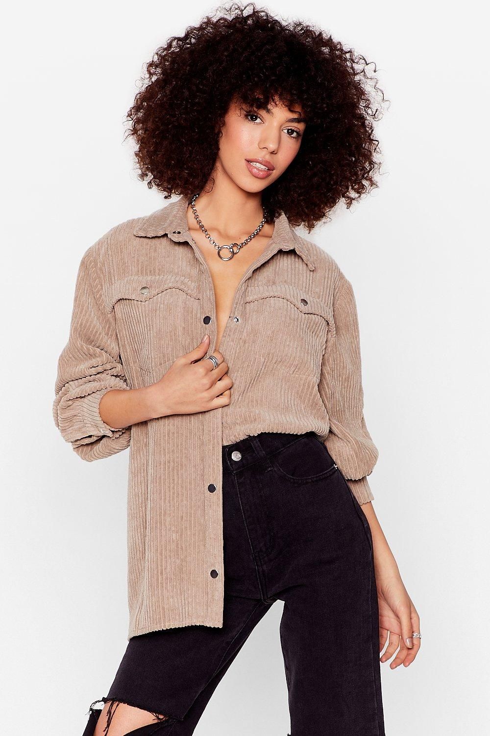Track Record-uroy Oversized Button-Down Shirt | NastyGal (US & CA)