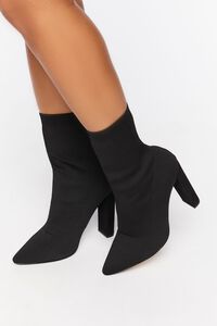 Block Heel Sock Booties (Wide) | Forever 21 (US)