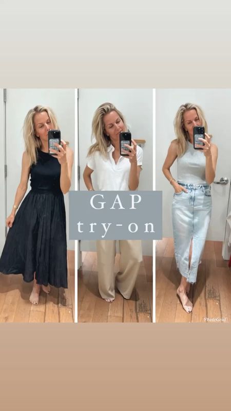 New Spring items at Gap! 🙌🏼
Many on sale! 

Sizing:
Gretchen tends to size down in Gap as it runs big on her. 

Khaki shorts: size up one, wearing a 4
Black dress: tts, wearing a small
Denim Button Down: runs big, wearing an xs
Grey Sweat Set: tts, wearing a small
Pleated trousers: runs big, sized down to a 2 
White cotton polo: runs big, sized down to an xs
Ribbed tank: tts, wearing a small
Striped tee: tts, wearing a small
Drawstring jeans: tts, wearing a small
Denim skirt: tts, wearing a 27




Jeans
Black dress
Jean skirt
Pleated trouser 

#LTKVideo #LTKover40 #LTKsalealert