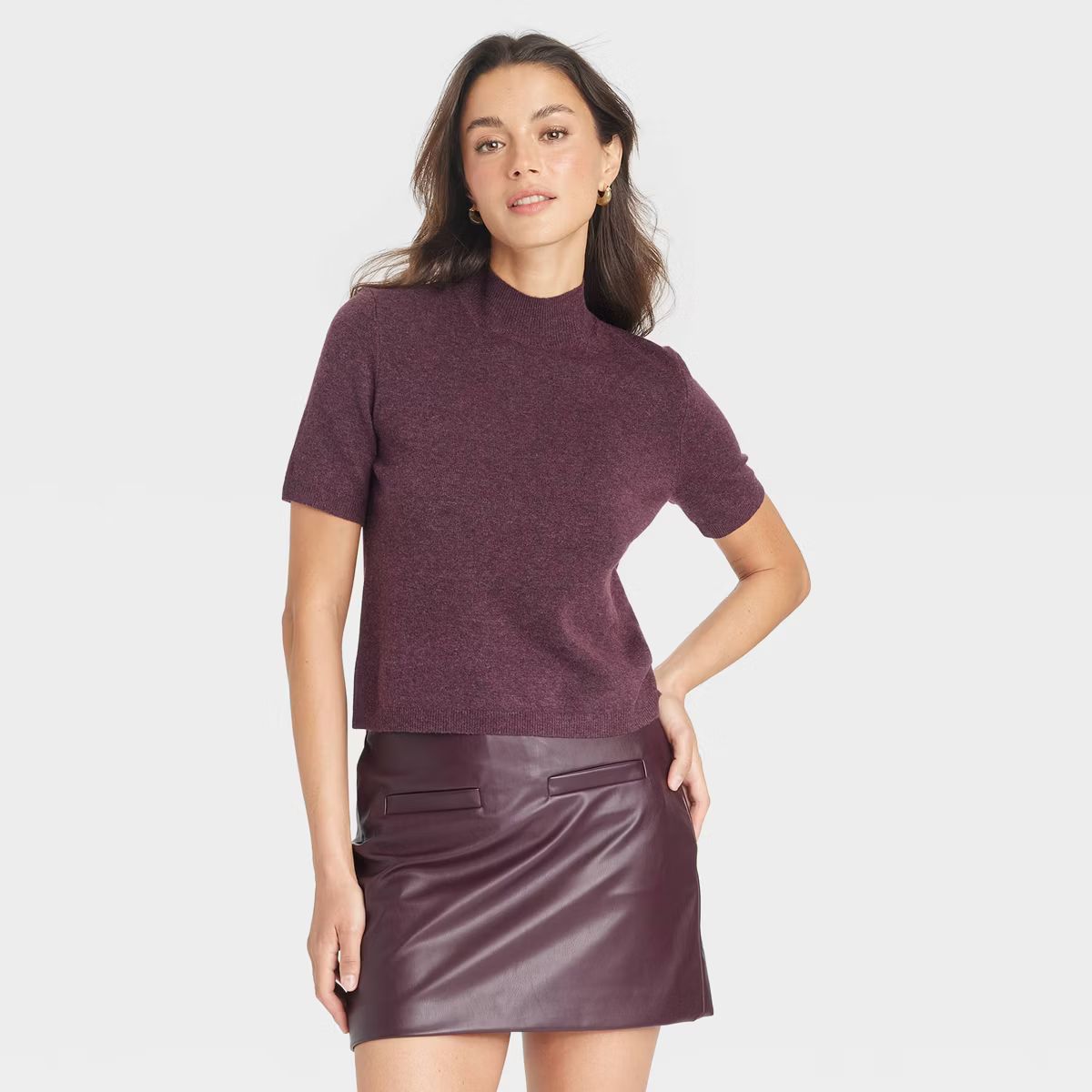 Women's Short Sleeve Mock Turtleneck Pullover Sweater - A New Day™ | Target