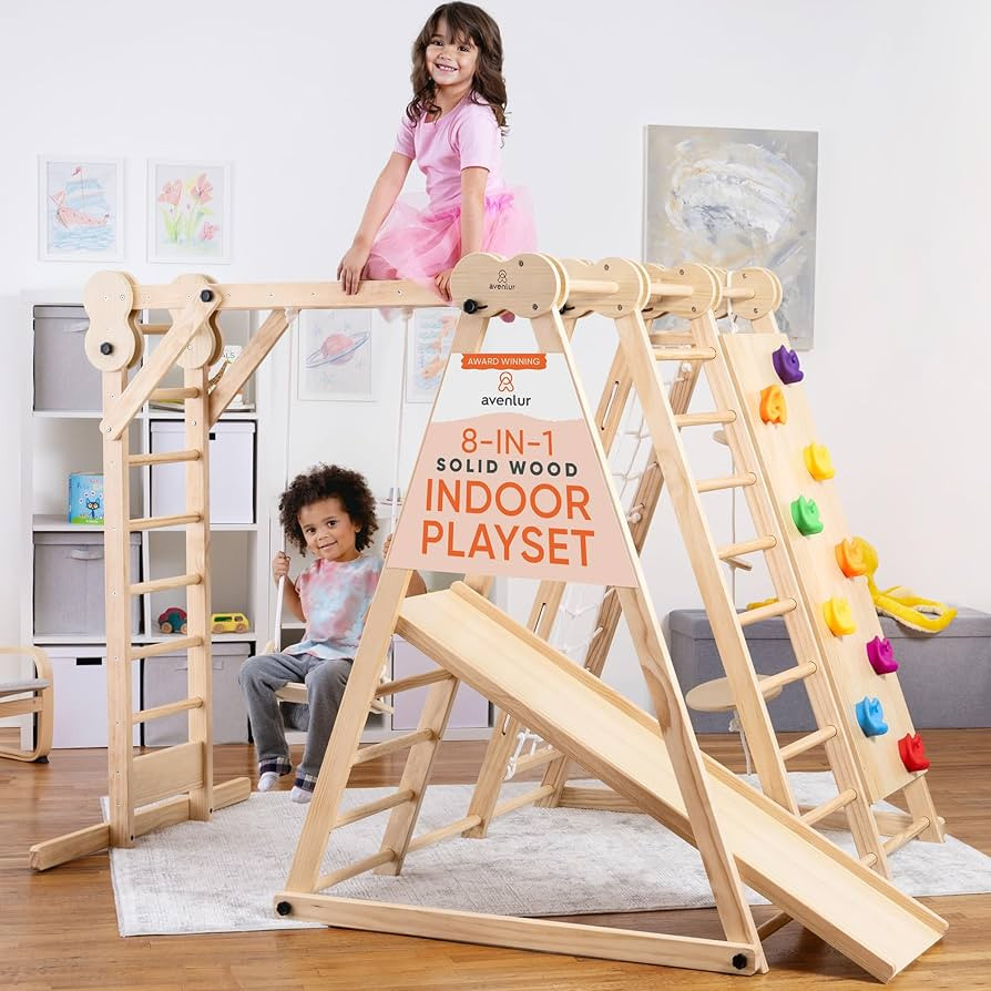 Avenlur 8-in-1 Indoor Play Gym – Toddler Jungle Gym for Kids Ages 2–6 – Indoor Playground W... | Amazon (US)