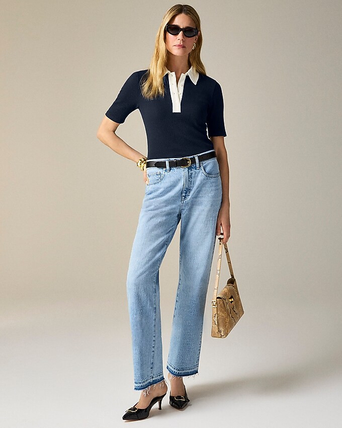 Premium rib short-sleeve polo shirt | J. Crew US