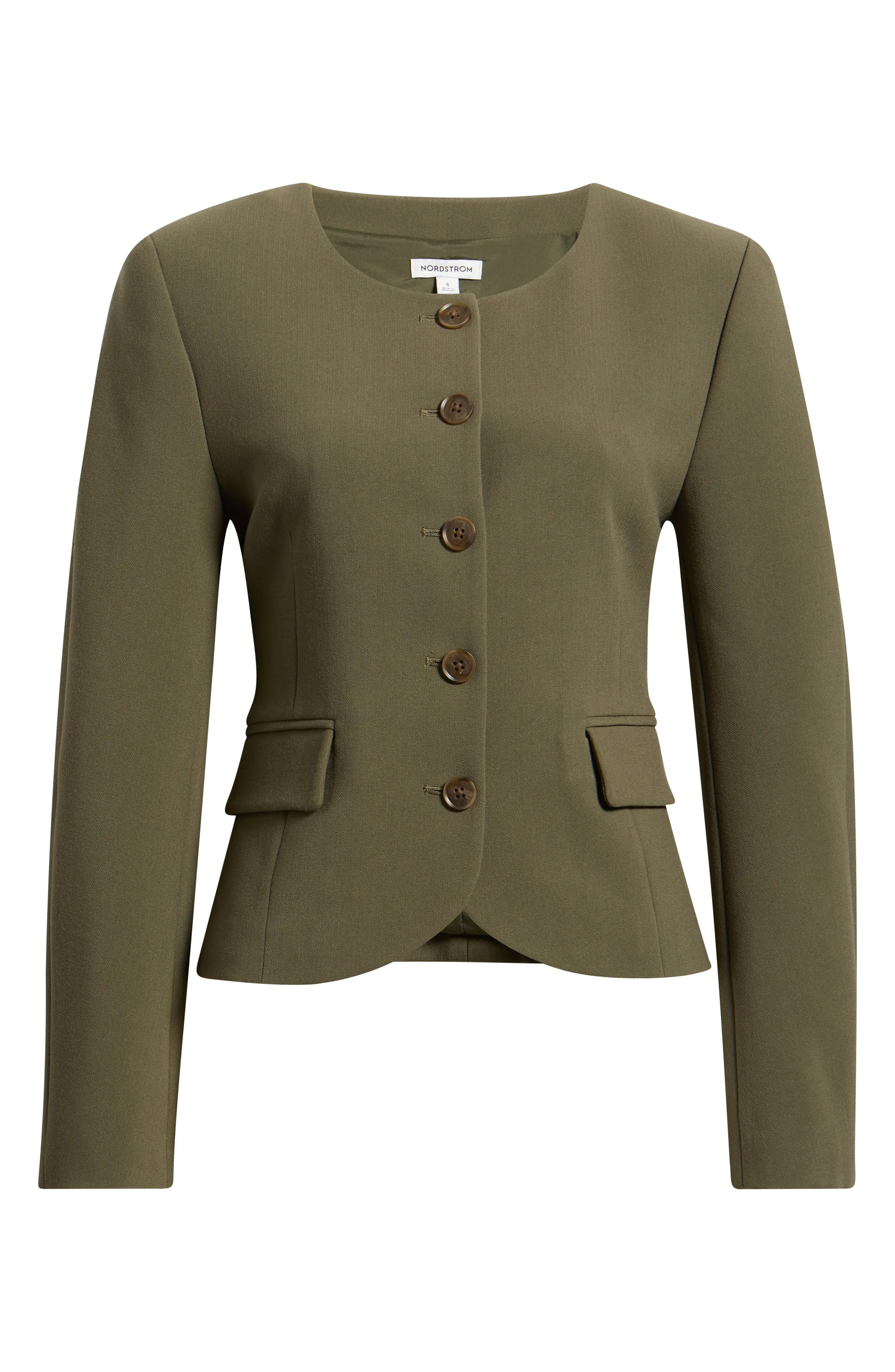 Nordstrom Curved Hem Collarless Jacket (Women) | Nordstrom | Nordstrom