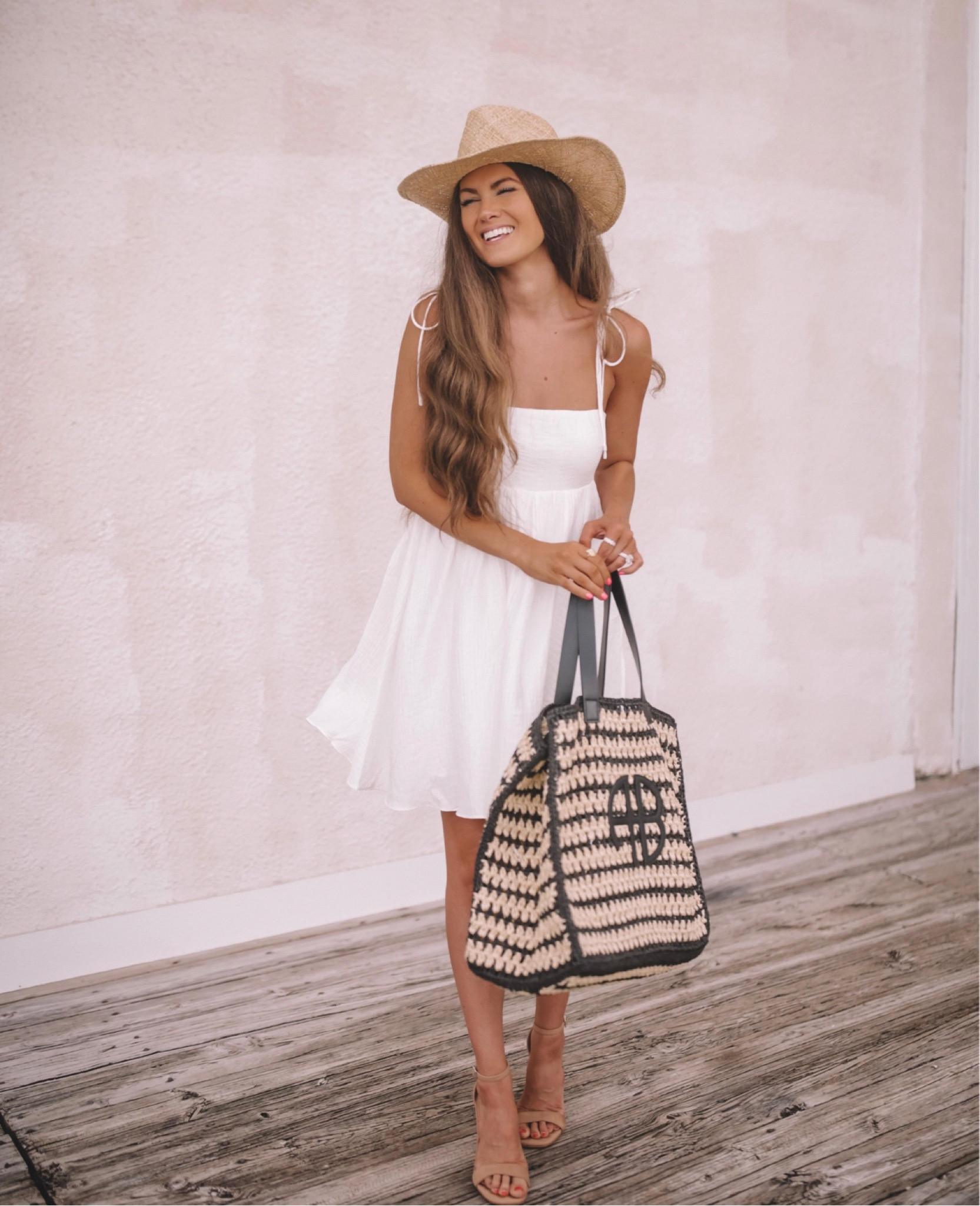 Coastal cowgirl, white dress, Anine bing tote, Nordstrom 

#LTKStyleTip #LTKSeasonal #LTKTravel