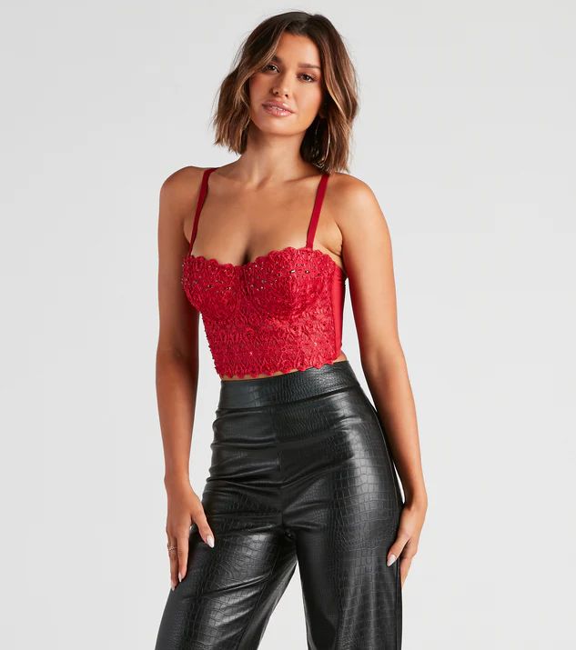 Reigning Lace Bustier Top | Windsor Stores