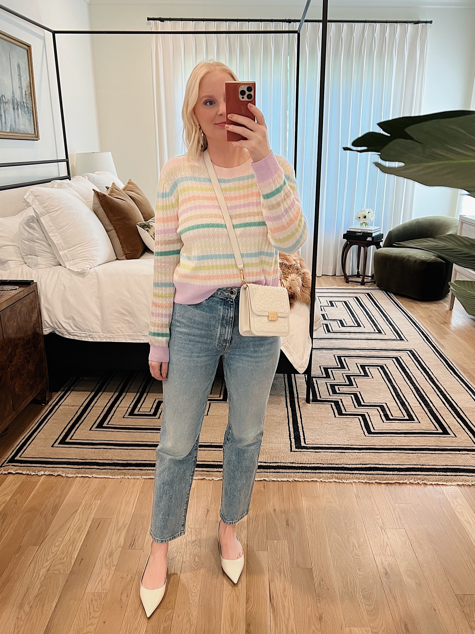 Since the weather is pretending it’s spring, I will too! Sweater is old. Wearing a 30 in the jeans and sized up a half size in the shoes!

#LTKstyletip #LTKitbag #LTKshoecrush