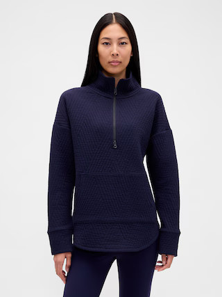GapFit Quilted Jacquard Half-Zip Pullover | Gap (US)