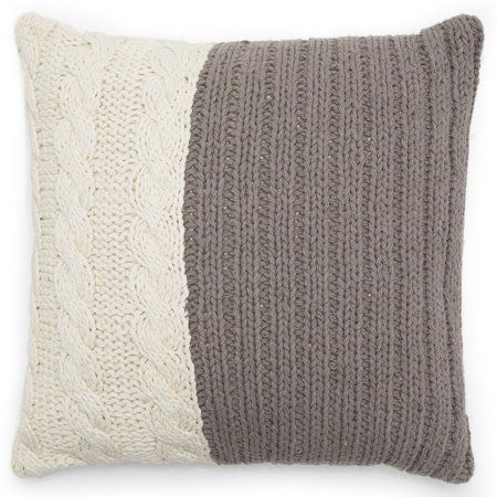 MoDRN Scandinavian Color Block Knit Decorative Throw Pillow, 18" x 18" | Walmart (US)