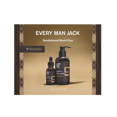 Every Man Jack Men&#39;s Sandalwood Beard Kit - Cleanse and Hydrate Your Beard - Includes Beard W... | Target