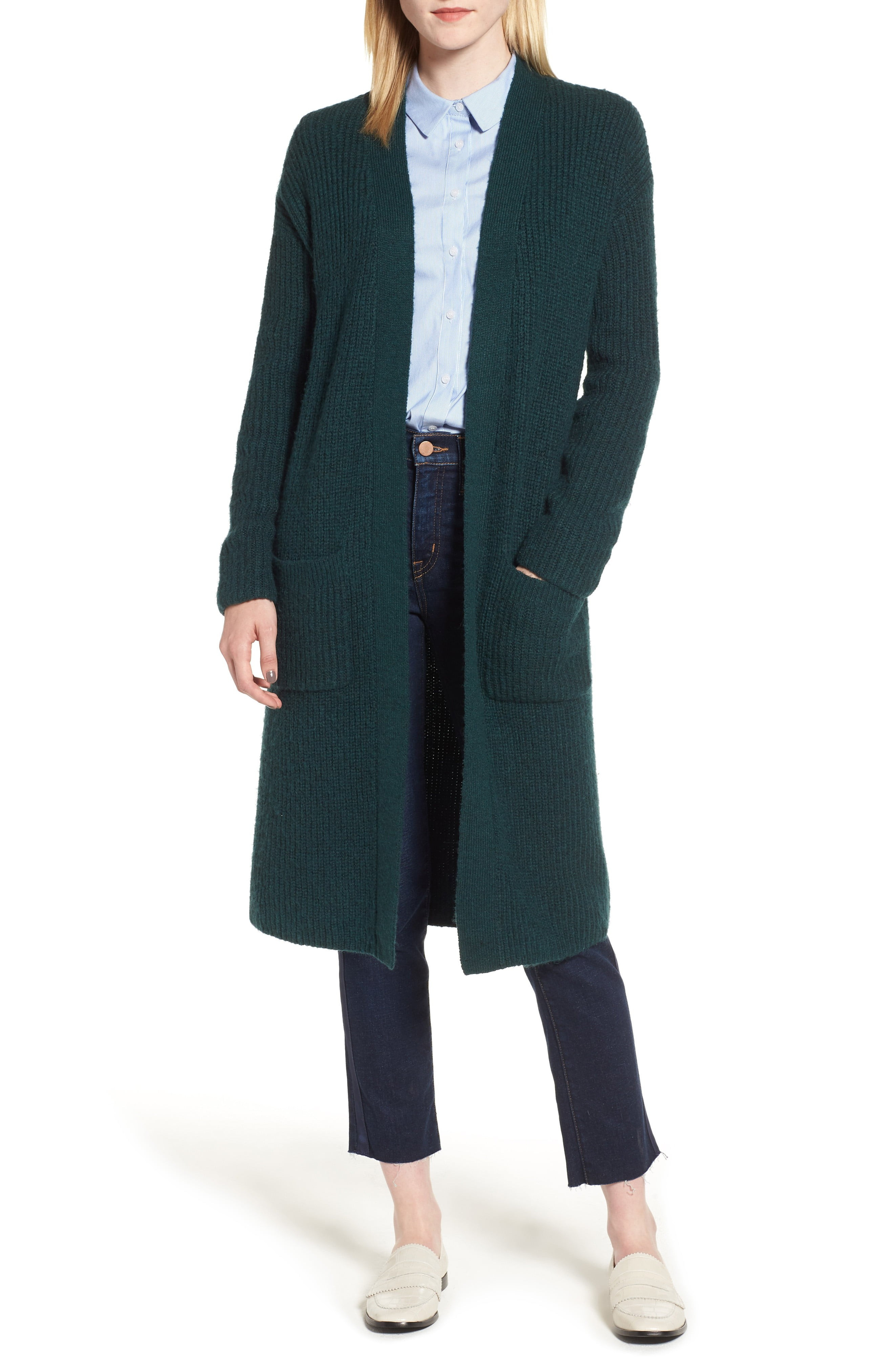 Halogen® Long Open Front Cardigan (Regular & Petite) | Nordstrom