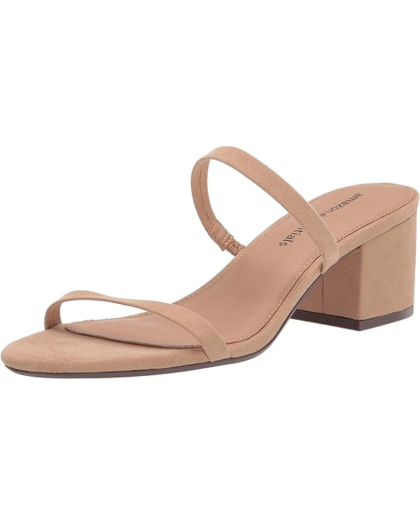 Amazon Essentials Women's Thin Two Strap Heeled Sandal Slide | Amazon (US)