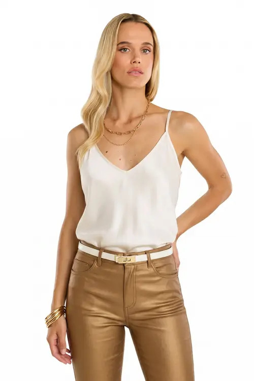 The Noli Shop Yara Silk Camisole in Pearl at Nordstrom, Size Small | Nordstrom