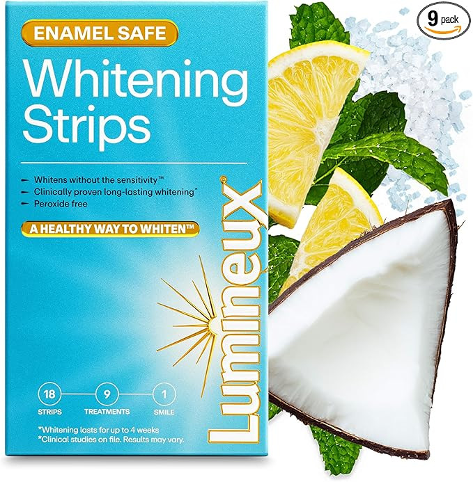 Lumineux Teeth Whitening Strips Kit - 9 Treatments (1 Month) - Peroxide Free - Enamel Safe for Wh... | Amazon (US)