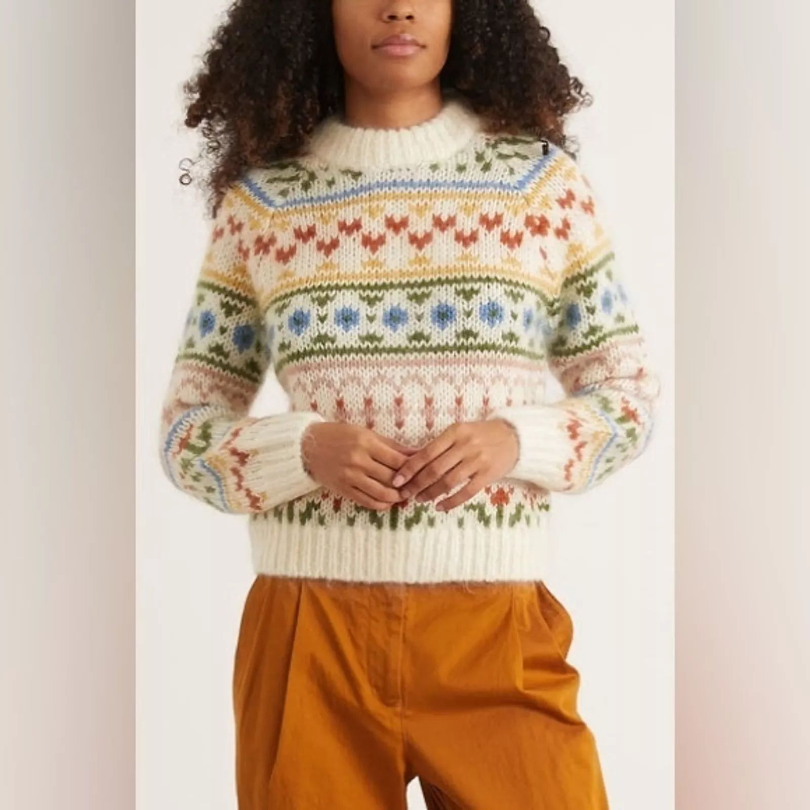 SAMSOE SAMSOE Simones Crew Neck Knit Sweater in Whisper White Large  | eBay | eBay US