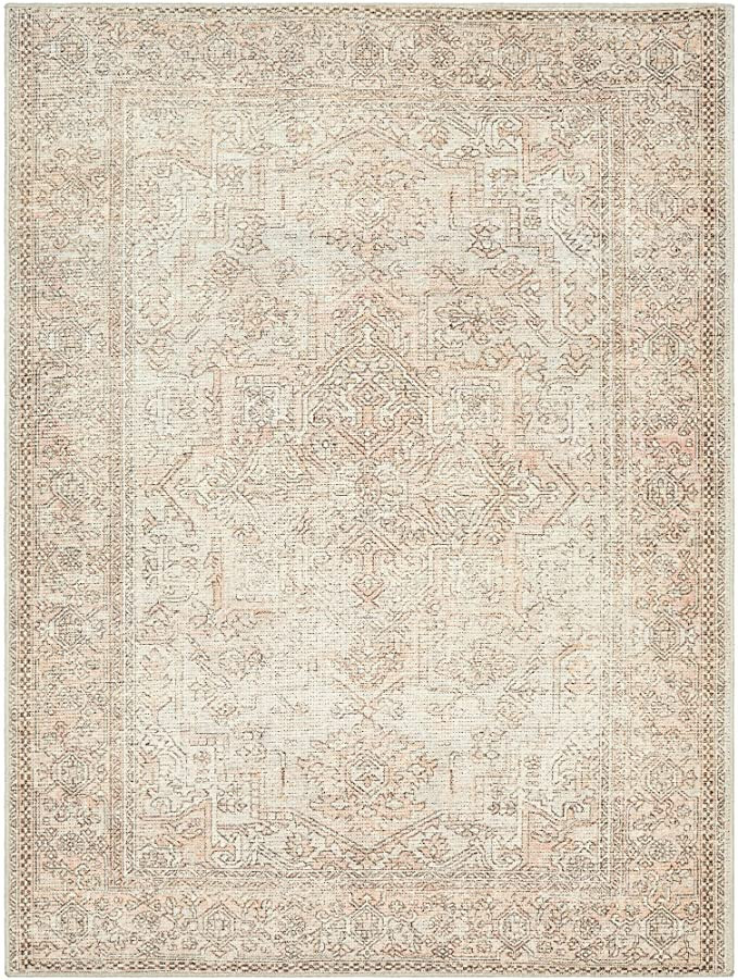 SURYA Becki Owens x Margot Medallion Area Rug, 5'3" x 7', Dusty Coral | Amazon (US)
