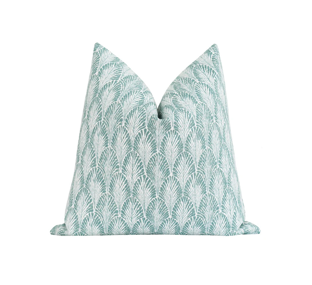 DOUBLE SIDED Pillow Cover, Plume Eucalyptus Pillow Cover, Eucalyptus and White Linen Blend Pillow... | Etsy (US)