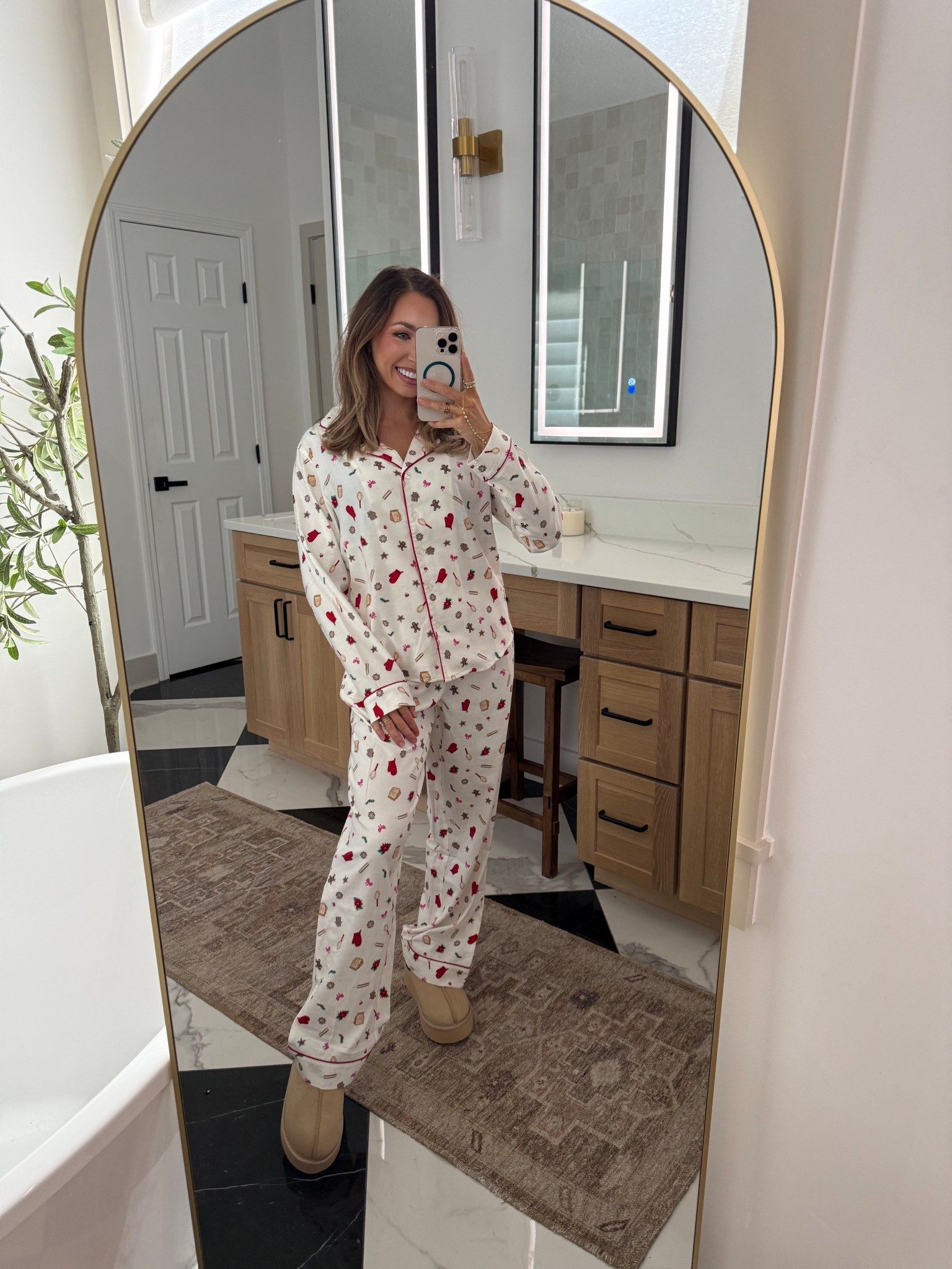 These @walmartstyle pjs are so cute for the holidays! Wearing a size XS! Only $25!!! #WalmartStyle #WalmartPartner 

#LTKHoliday #LTKGiftGuide #LTKCyberWeek