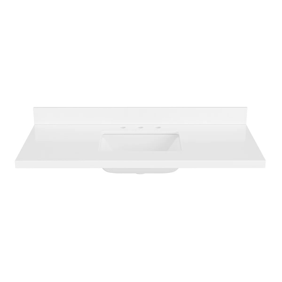 Ariel Bath ARIEL 49 INCH PURE WHITE QUARTZ BATHROOM VANITY COUNTERTOP 1.5 INCH THICK MITER EDGE W... | Wayfair North America