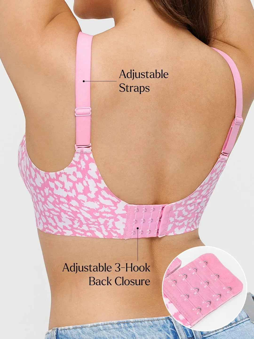 Seamless Wireless Jelly Leopard Contour Minimizer Support Bra | Popilush