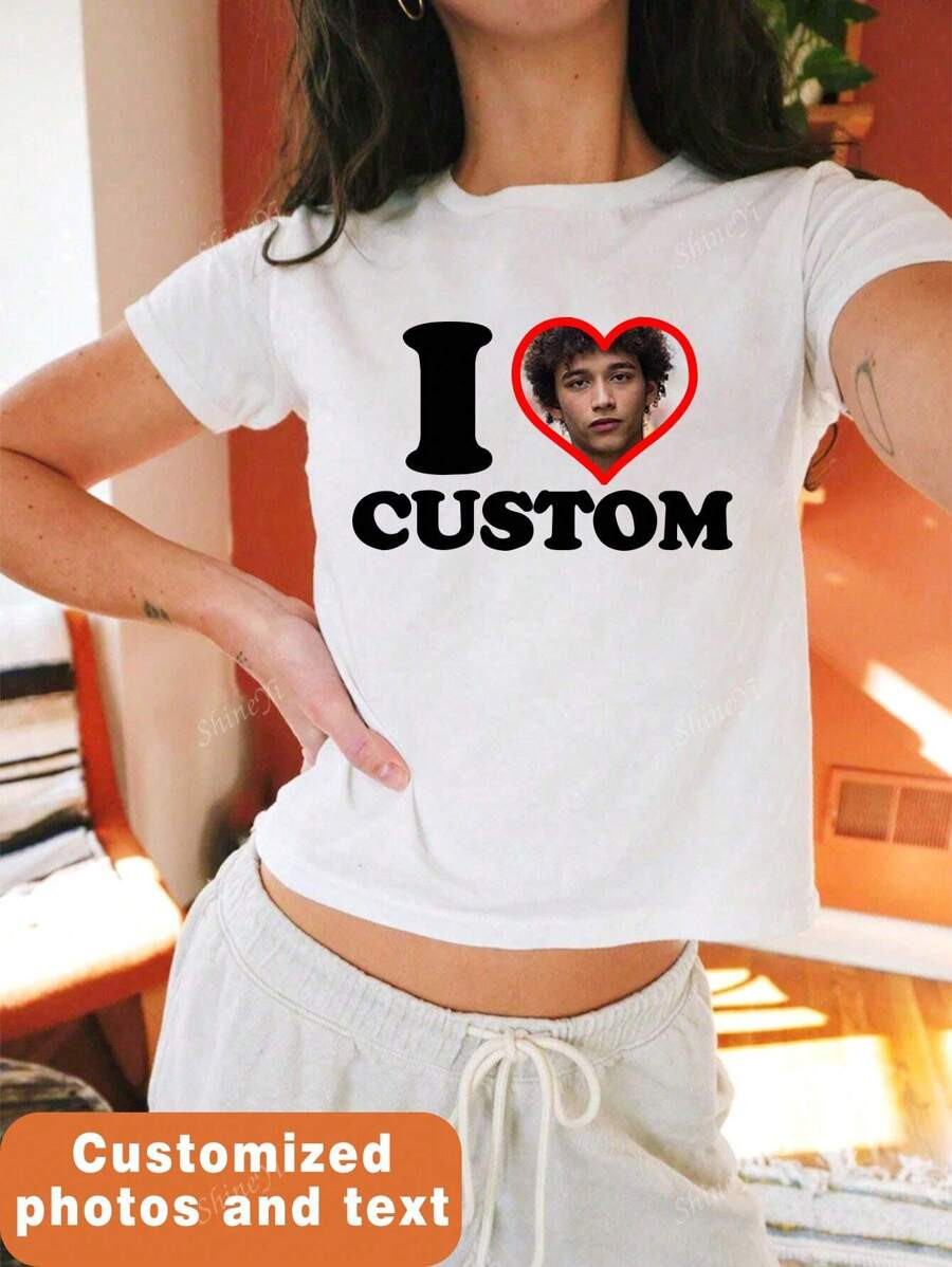 Personalized Clothing Shirts, Gift For Girlfriend/Wife, Valentine's Day Gift, Custom Face, Custom... | SHEIN