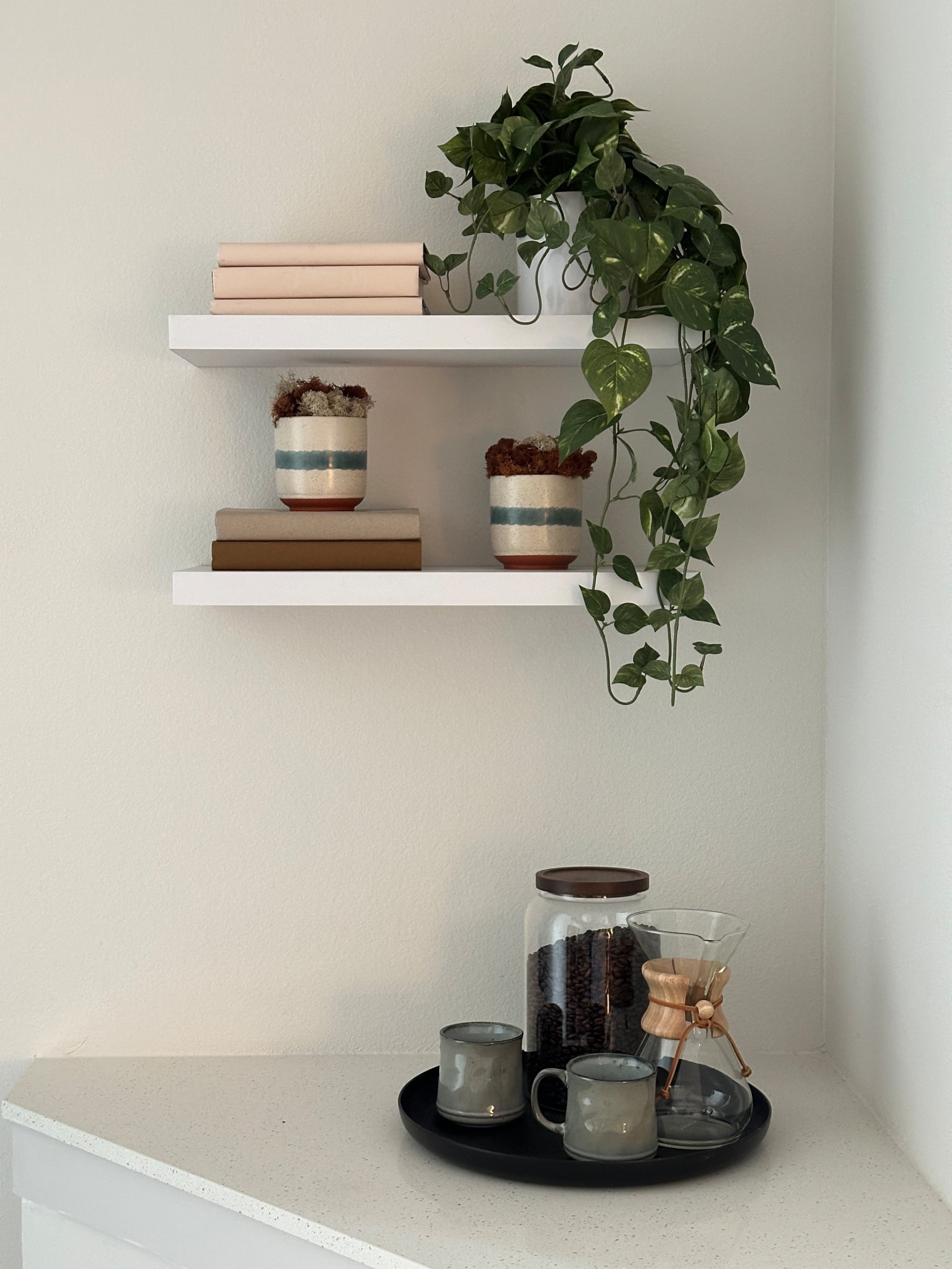 A simple yet perfectly styled coffee corner. ✨☕️🫶🏻 Shop our links to help style your space perfectly. 

#LTKHome #LTKFindsUnder50 #LTKmorningroutine