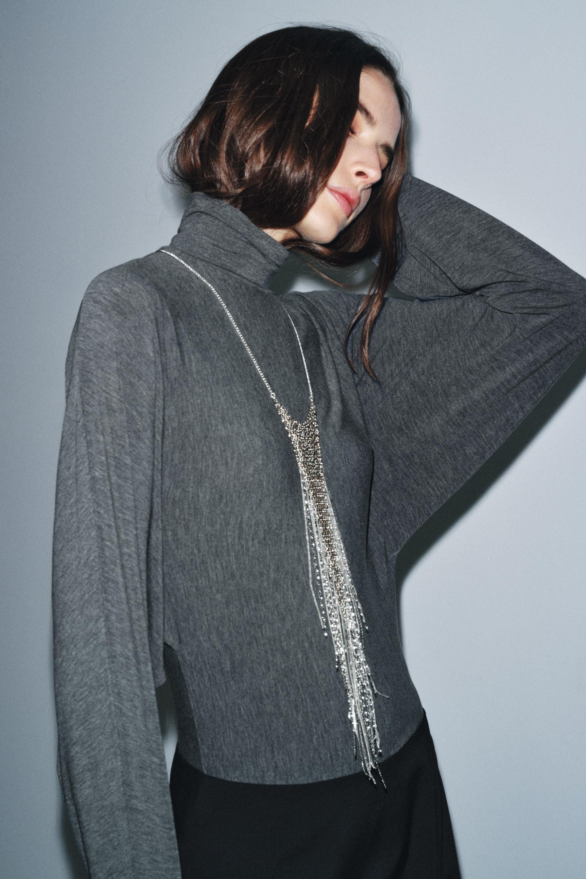 HIGH NECK T-SHIRT | Zara UK