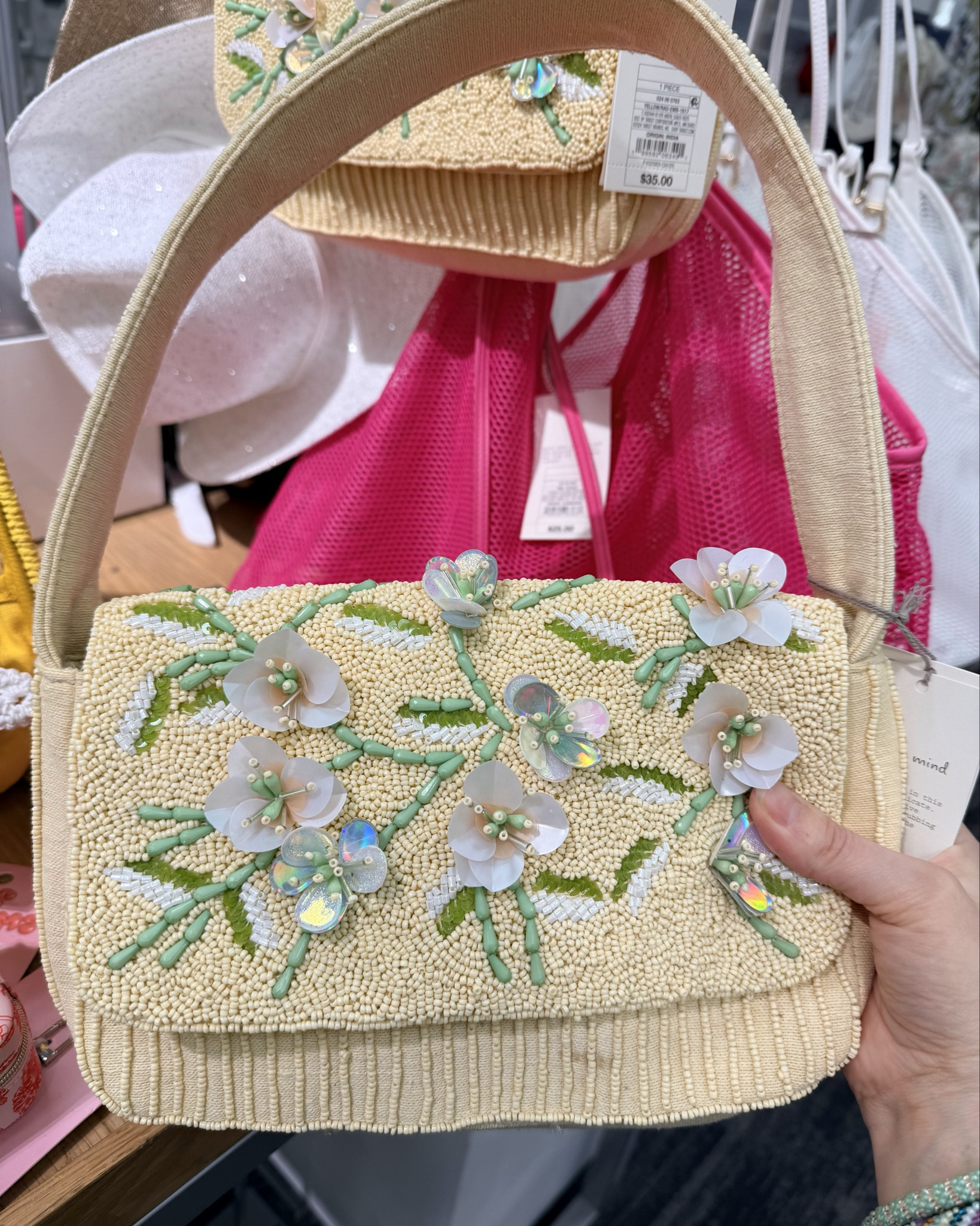 Beaded shoulder bags from Target. They resemble the Anthropologie ones, but at a significantly lower price. 

#LTKSeasonal #LTKFestival #LTKWedding