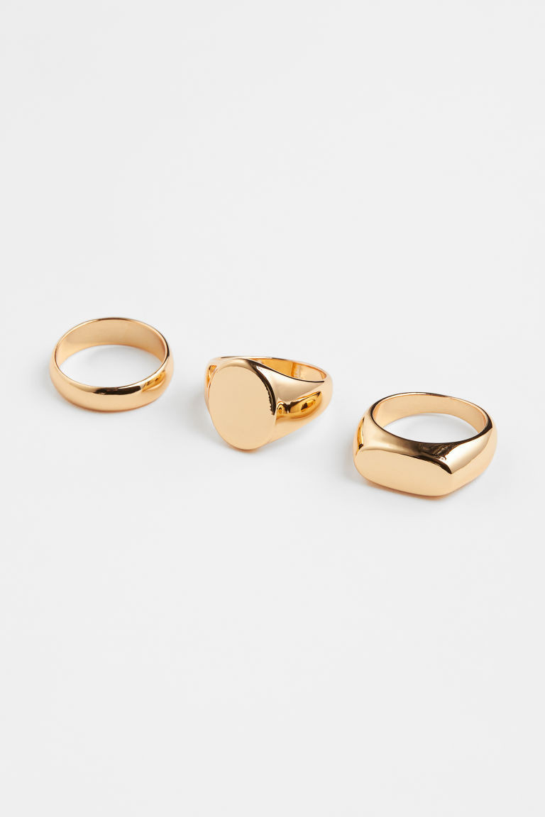 H & M - 3-pack rings - Gold | H&M (UK, MY, IN, SG, PH, TW, HK)