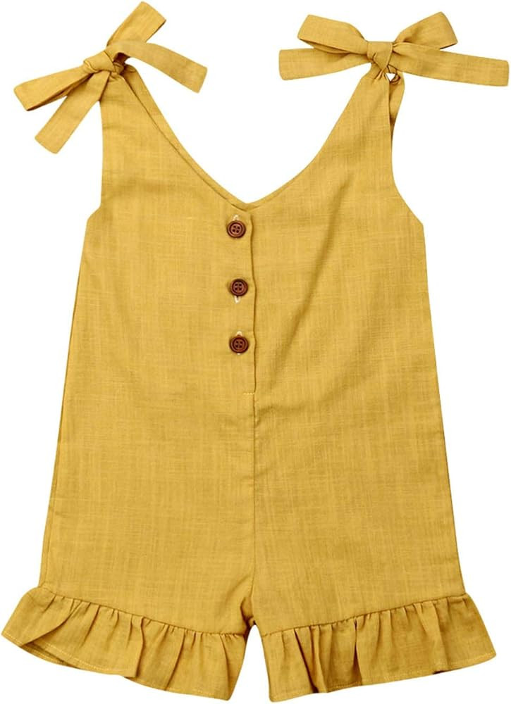 GOOCHEER Toddler Girl Outfit Sleeveless Romper One Piece Jumpsuit Bodysuit Playsuit Summer Clothe... | Amazon (US)